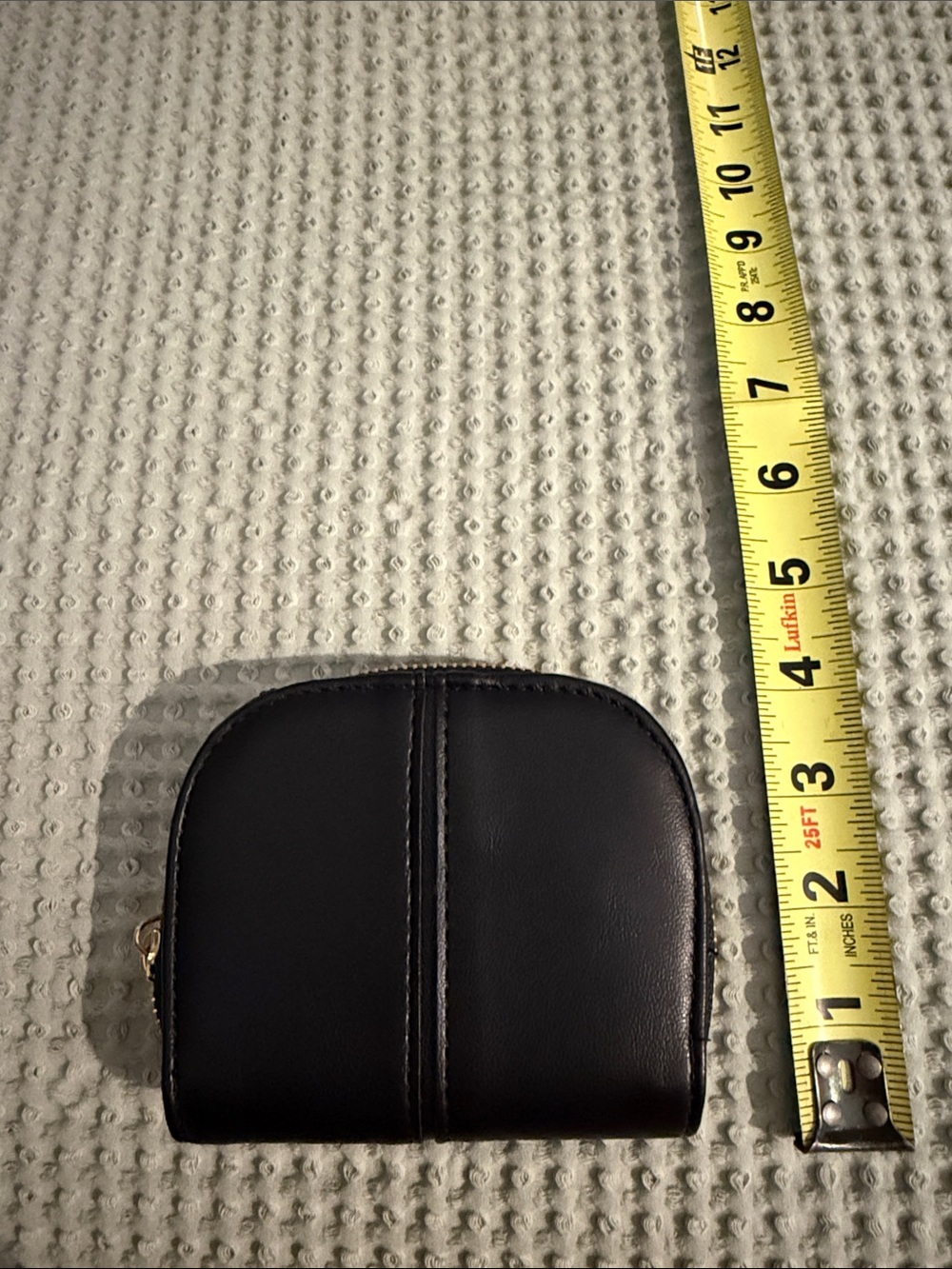 Black Leather Zip Coin Pouch Wallet - Men Bags